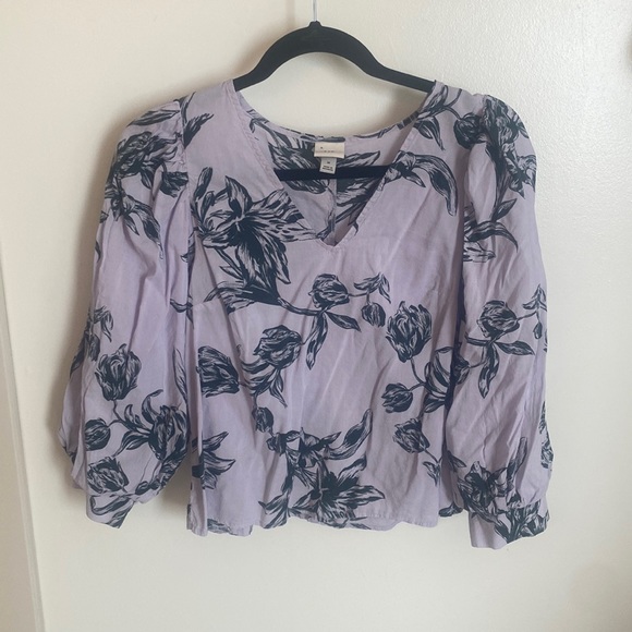 A New Day Purple Floral Blouse - M - Picture 1 of 4